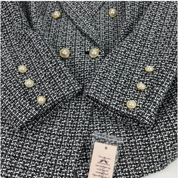 Nanette‎ Lepore NWT Tweed Blazer Jacket Double Breasted Pearl Office Work Career - Picture 8 of 16